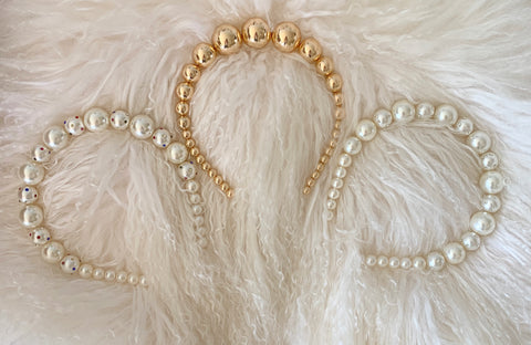 Gold and Pearl Crystal Headbands