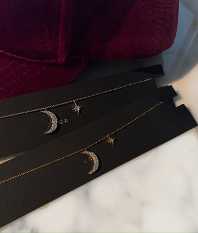 Moon and Star Dainty Necklaces