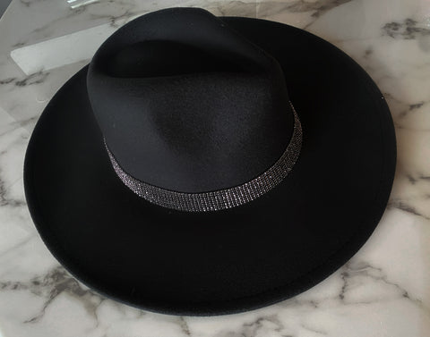 Black Hat with Black rhinestones