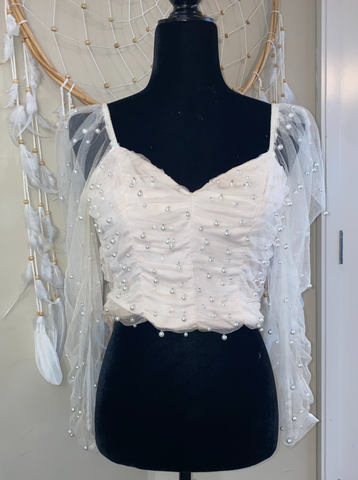 Pearl & Mesh Top