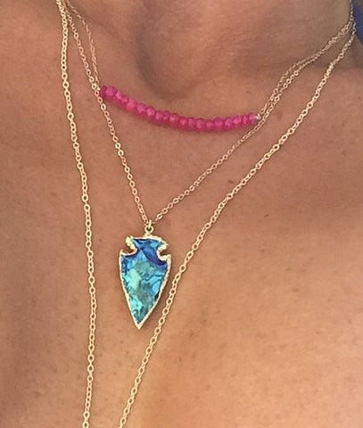 Mystic Titanium Arrowhead Necklace