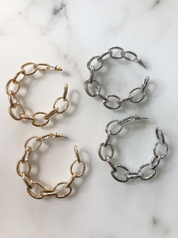 Large Link Chain Hoops