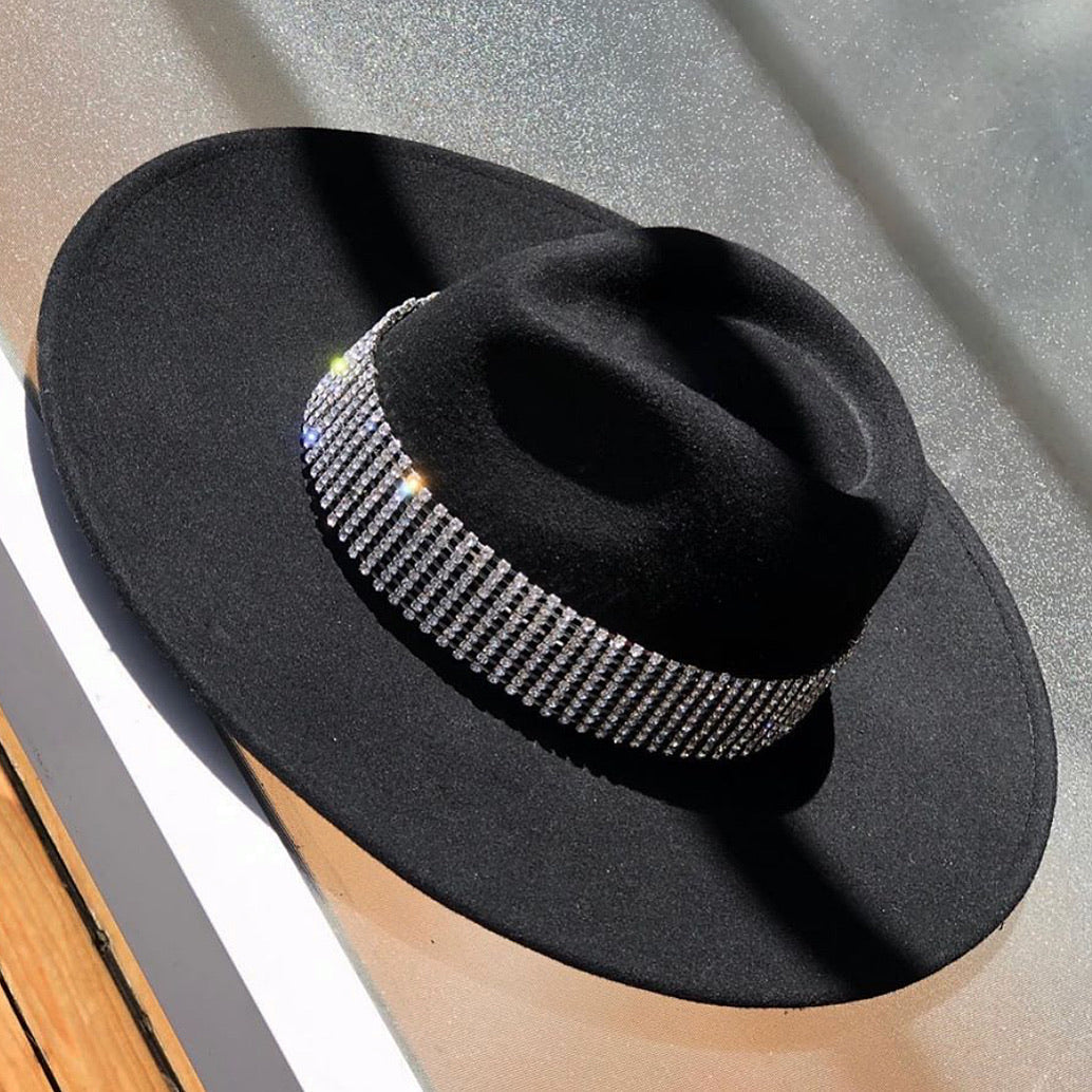 Rhinestone Wide Brim Hats – St. Raine display picture 1