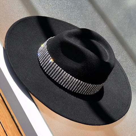 Rhinestone Wide Brim Hats