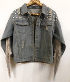 Silver Pearl and Crystal Fringe Jacket