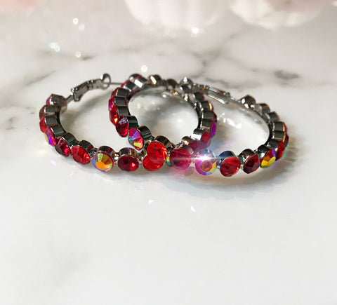Red Small Hoops