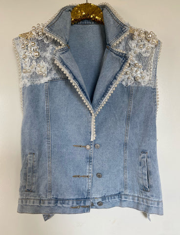 Pearl and Rhinestone Vest