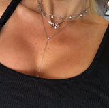 CZ Love Necklace and CZ Drop Lariat