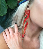 Red Crystal Drop Earrings