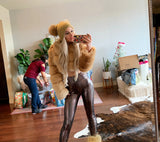 Metallic Copper Croc Leggings