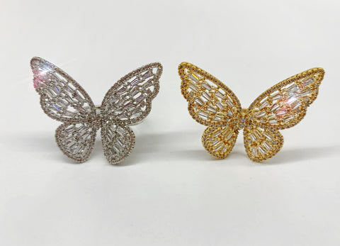 CZ Butterfly Rings