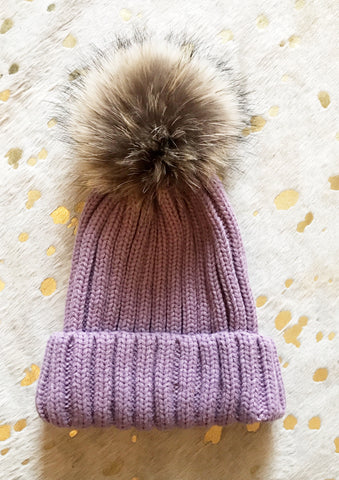Lavender Fur Beanie