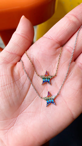 Rainbow Star Necklaces