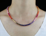 Rainbow Tennis Chain Necklace