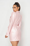Pink Pleather Dress
