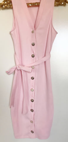 Pretty in Pink Button Dress