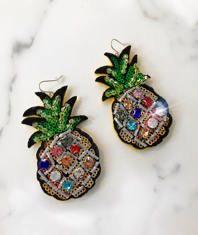 Pineapple Sequin Earrings