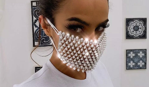 Pearl and Rhinestone Masks