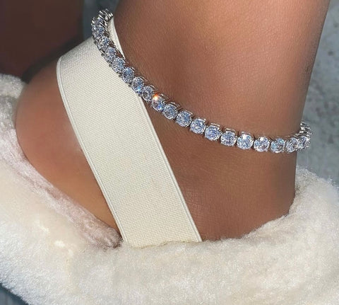CZ Tennis Chain Anklet
