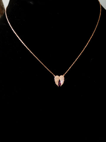 Gold/Rose Gold CZ Angel Wing Necklace