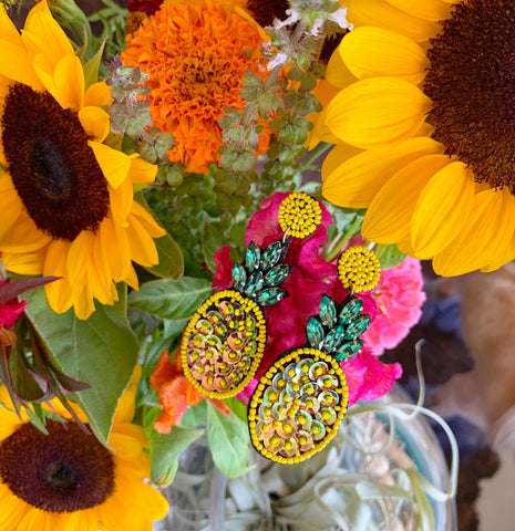 Sequin Pineapple Earrings