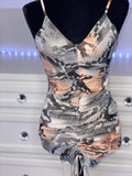 Orange and Grey Snake Dress