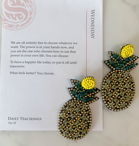 Beaded Pineapple Earrings