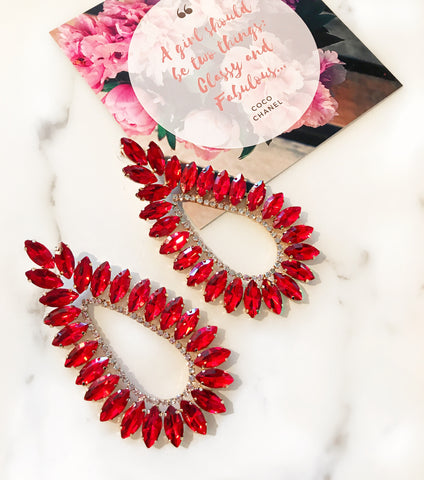 Red Teardrop Earrings