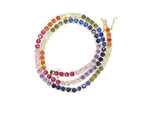 Rainbow Tennis Chain Necklace