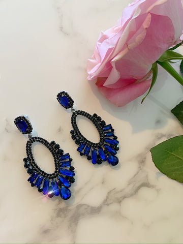 Royal Blue Medium Glam Earrings