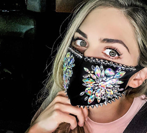 Glam Rhinestone and Spike Mask