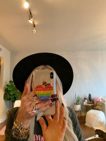 Rainbow Heart Phone Grip