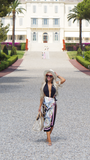 Black and Pink Silk Scarf