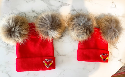 Mommy and Me Valentines Beanies