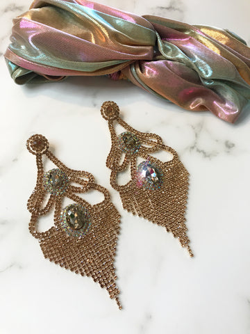 Champaign Mega Glam Earrings / Headband