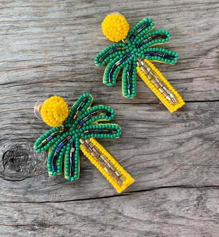 Beaded Palm Tree Earrings