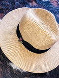 Rhinestone Bird Wide Brimmed Hat