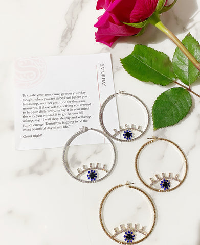 Evil Eye Hoops