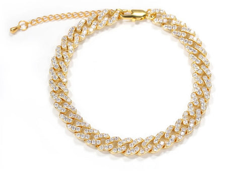 CZ Cuban Anklets