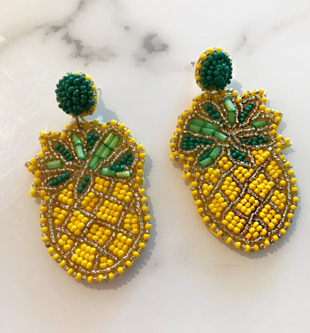 Beaded Pineapple Earrings