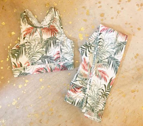 Palm Tree Leggings and Crop Top