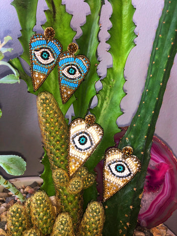 Beaded Evil Eye Hearts