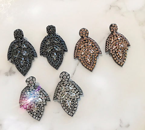 Crystal and Beaded Leaf
