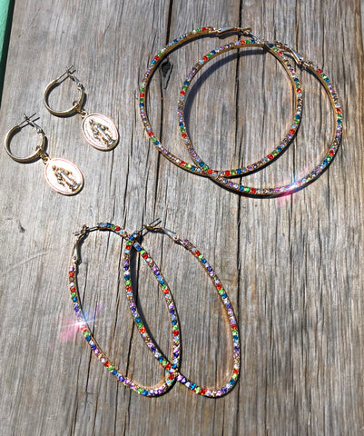 Multi Color Hoops and Rosary Hoops