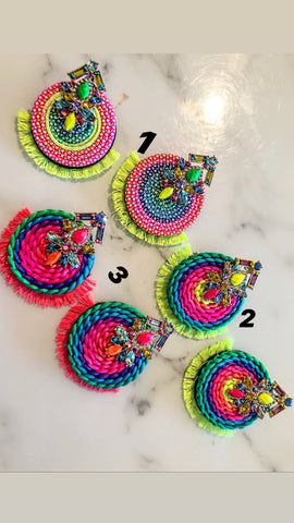 Round Rainbow Earrings