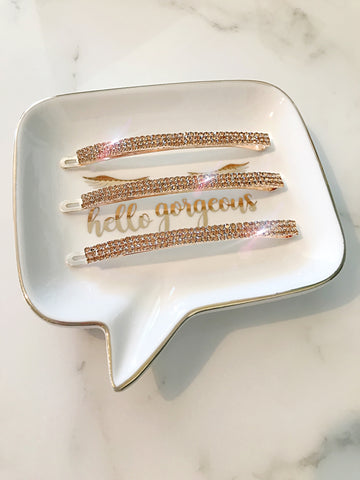 Oversized Champagne Crystal Clips