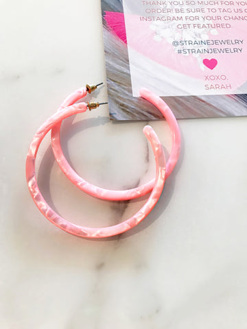 Pink Shell Hoops